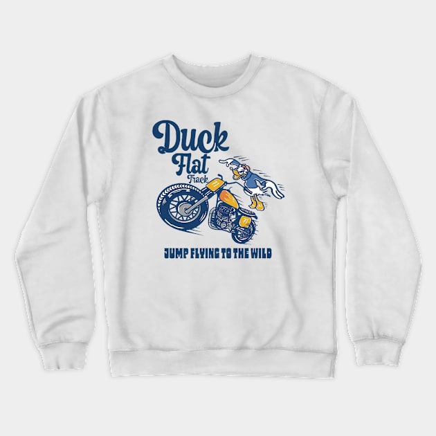 duck flat track Crewneck Sweatshirt by rexsaw